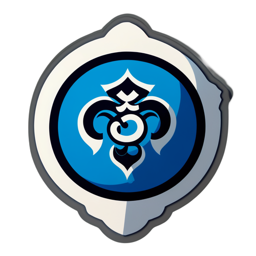 Actievolle sticker met OM's logo