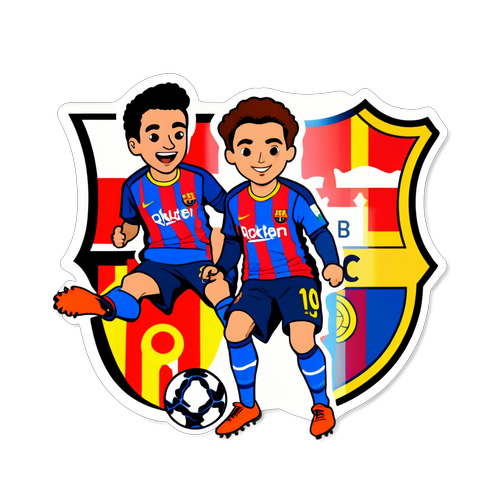 Sticker cu jucători iconici ai Barcelonei