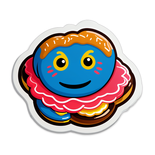 Nálepka tradiční české cukrovinky s Miroslavem Donutilem