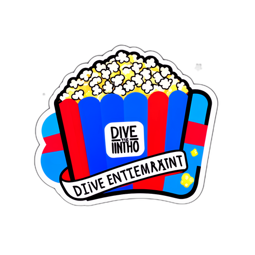 Логотип Netflix в форме пленки на фоне попкорна