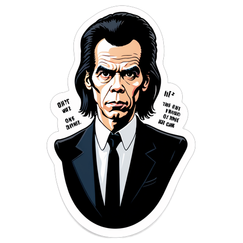 Ontdek de Verontrustende Diepten van Nick Cave: Een Sticker Wie Zijn Mystieke Lyriek Vangt!