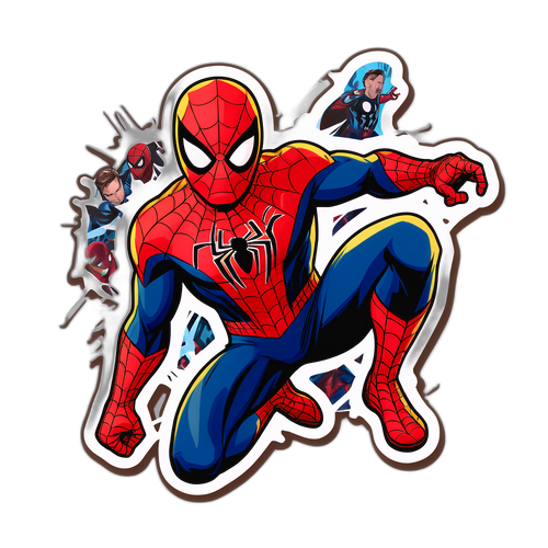 Isang ilustrasyon ni Tobey Maguire na nakadamit bilang Spider-Man