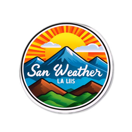 Diseño de un sticker con paisaje de San Luis