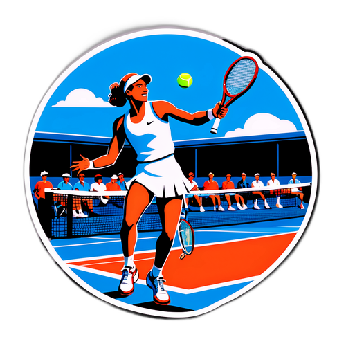 Retro na Sticker ng Manlalaro ng Tennis sa Montreal Open