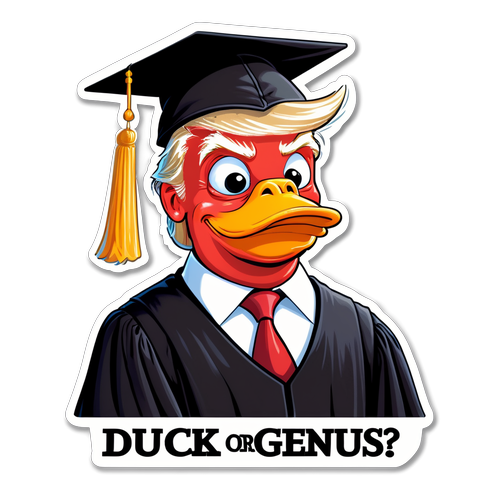 Autocollant humoristique de Donald Trump en toque d'étudiant d'Harvard