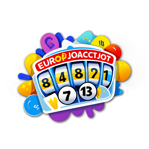 Farverig Eurojackpot Vinder Klistermærke