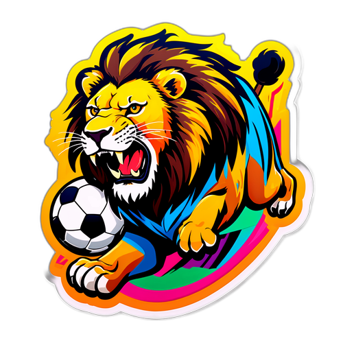 Stiker Liga Perdana dengan Singa Menderu