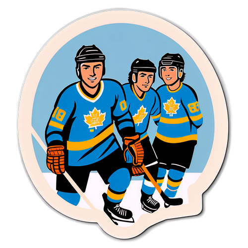Autocollant de hockey sur glace vintage