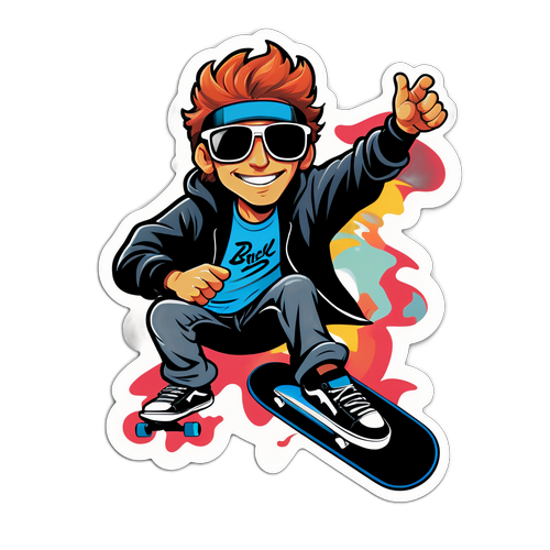 Skateboardåkare med coola solglasögon