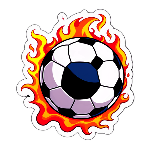 Stiker Bola Sepak dan Api