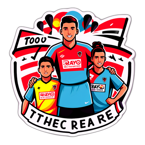 Ilustrație de la terenul sportiv Rayo cu mesaj de încurajare