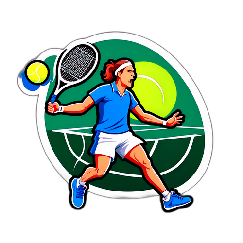 Styliseret tennis spiller i aktion
