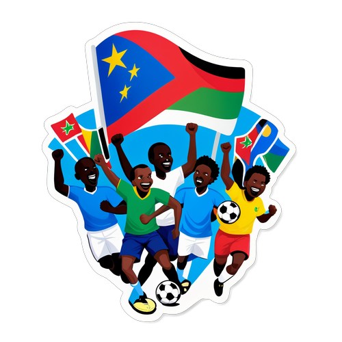 Sherehe Kubwa! South Sudan ya Angazia Ushindi Dhidi ya Afrika Kusini na Bendera Iliyong'ara!