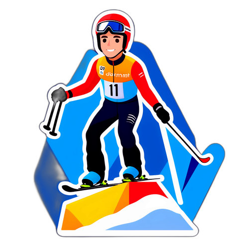 Sticker von Marco Odermatt auf dem Podium