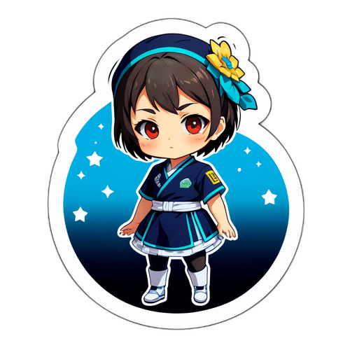 特別な衣装を着た沢村レイのシンプルなステッカー