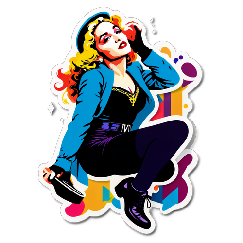 Vibrant Madonna: Retro Sticker That Will Make You Groove!