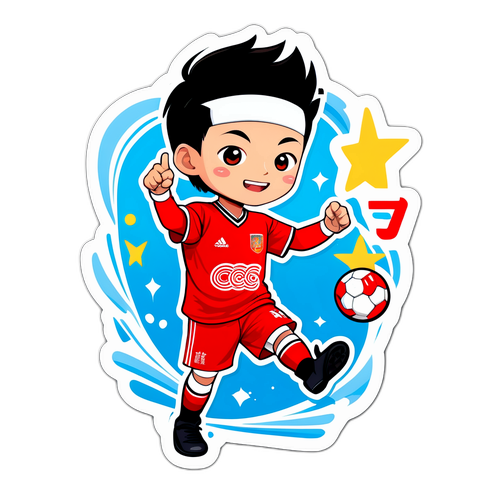 可愛的足球明星貼紙