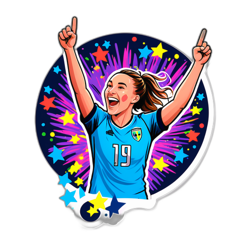 Adesivo di Asllani che celebra un gol