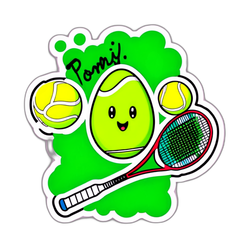 Autocolant cu fraze amuzante de tenis