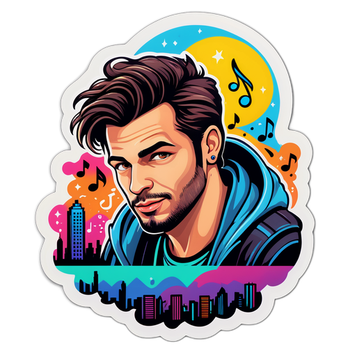 מדבקה צבעונית של יונתן אורי