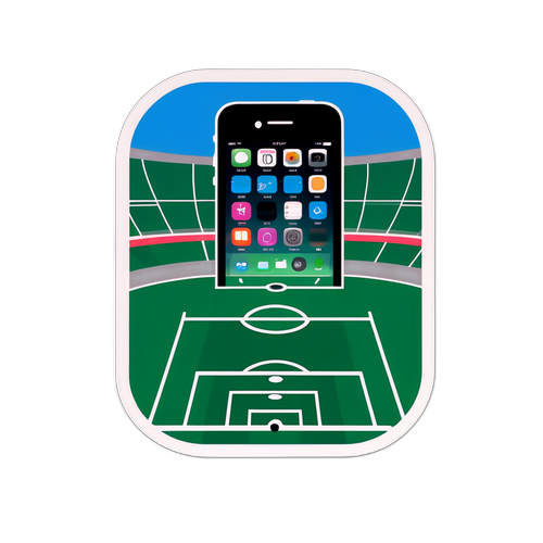 Sticker iPhone 4 trong sân vận động bóng đá