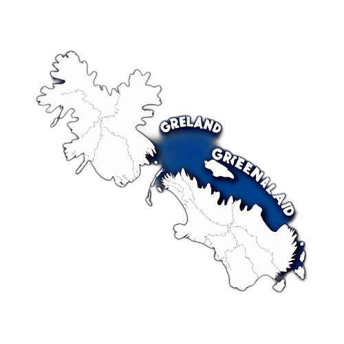 Mapa Grenlandii z motywami zwierząt