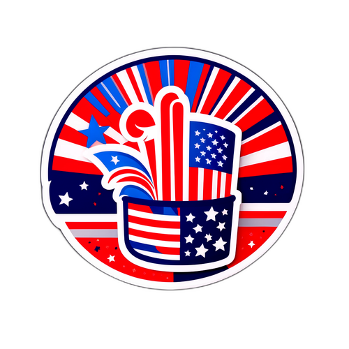 Autocollant de célébration pour le 4 juillet