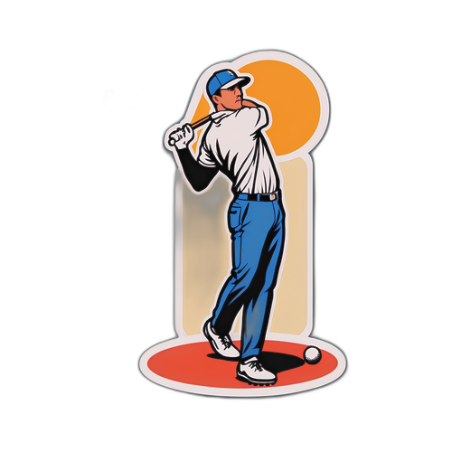 Retro Golf and Baseball Fusion Sticker