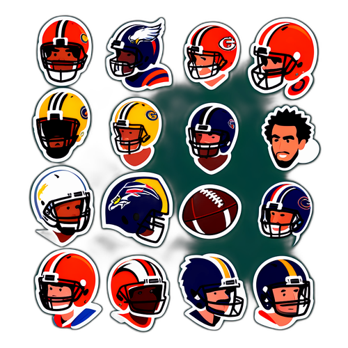 美式足球角色卡通貼紙