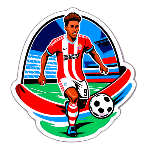 Lebendige Illustration eines PSV Eindhoven Spielers