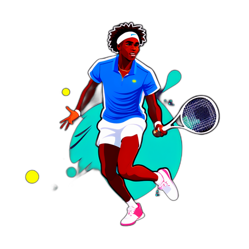 Sticker av Mikael Ymer i aktion