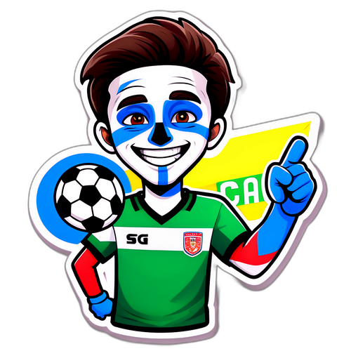 Fotbalový fanoušek s malovanou tváří