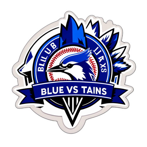 Disenyong sticker ng Toronto Blue Jays na lumilipad sa ibabaw ng Yankee Stadium