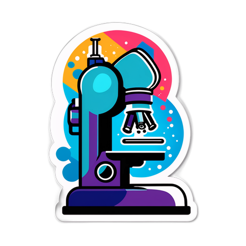 免疫生物研究所の顕微鏡デザインステッカー