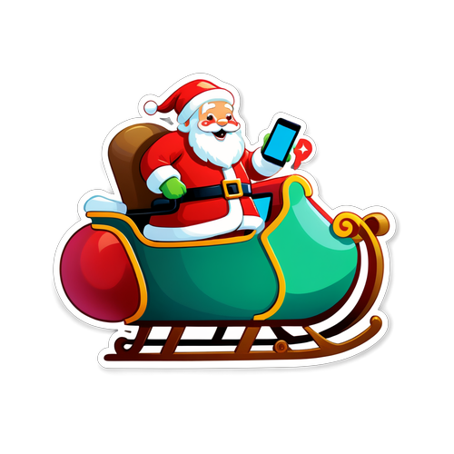 A Playful Santa Tracker Sleigh Illustration