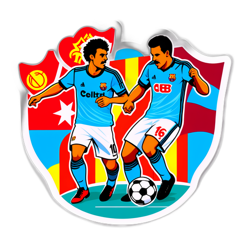 Vibrant Fotbollssticker mellan Celta Vigo och Barcelona