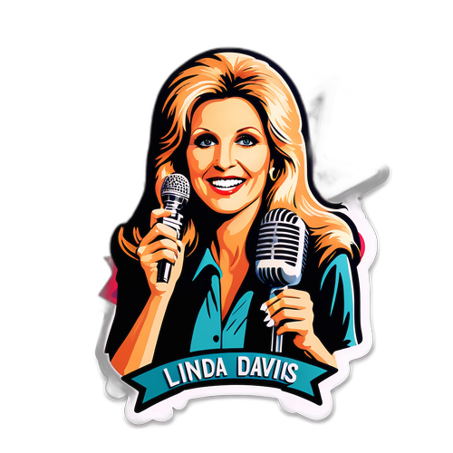 Linda Davis Retro Microphone Sticker