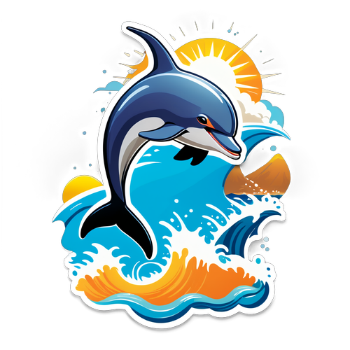 Jump into Joy: The Dolphin Sticker That Will Make Your Heart Splash!