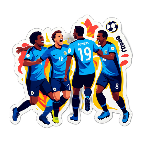 Những chiếc sticker kết quả bóng đá với hình ảnh cầu thủ ăn mừng trong một trận đấu hấp dẫn