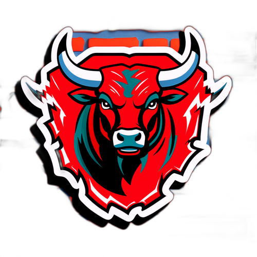 Sticker ng Bulls Logo na Kumakabas sa Brick Wall