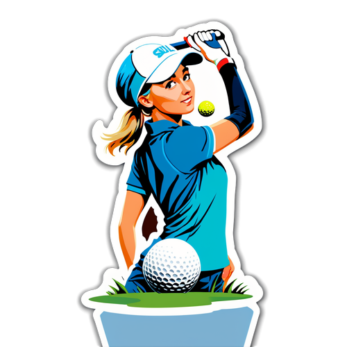 Ett klistermärke av Nelly Korda i aktion