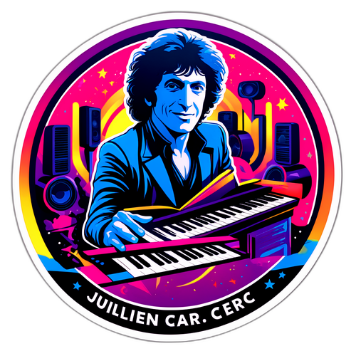 Design d'un autocollant pour un concert de Julien Clerc