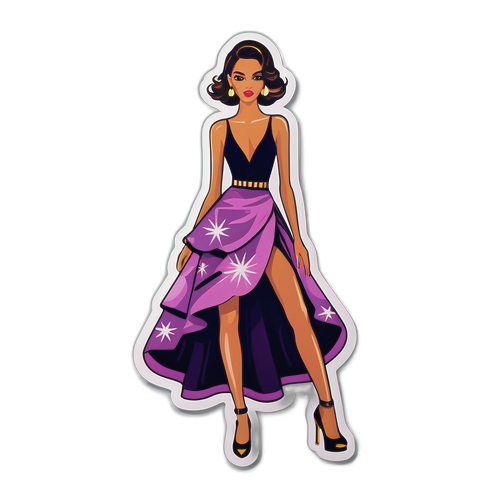 फैशनेबल रनवे-थीम वाला स्टिकर
