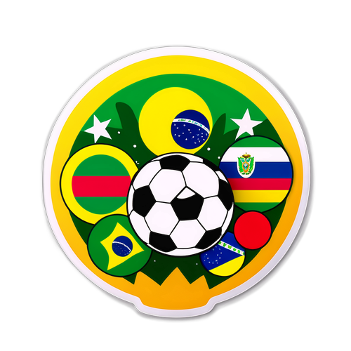 Autocollant thématique sur le match Bolivie-Brésil