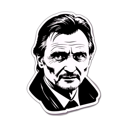 Autocolant cu ilustrație inspirată dintr-un film cu Liam Neeson
