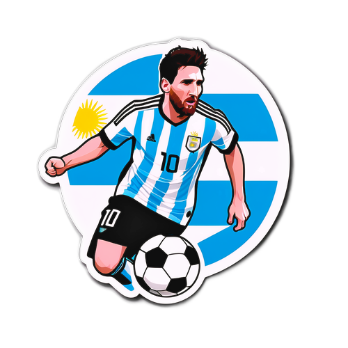 Messi ghi bàn với nền cờ Argentina