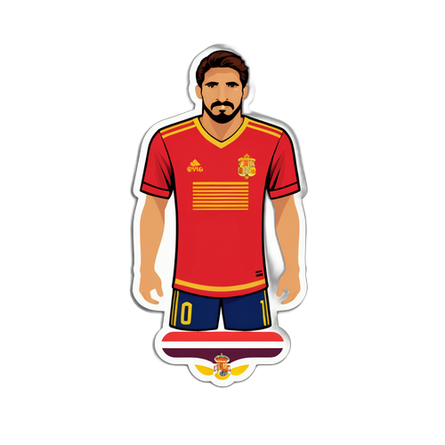 İspanya Millî Takım Forması İlhamlı Renkli Çıtalı Sticker