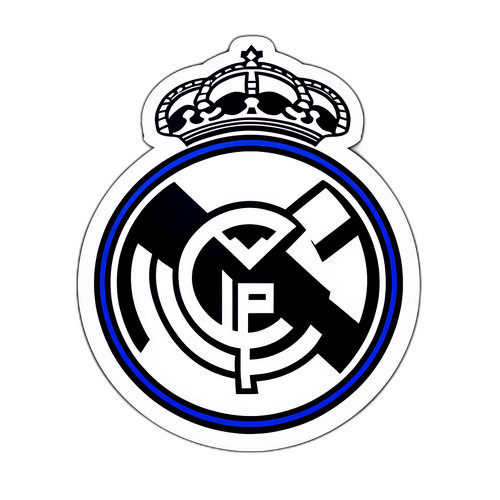 Minimalist Real Madrid Crest Med Fodbold Silhuet
