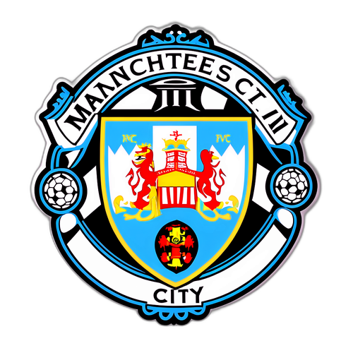 曼城與紐卡索的裝飾足球圖案