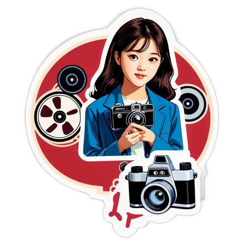 Retro na Sticker tungkol kay Kim Sae-ron